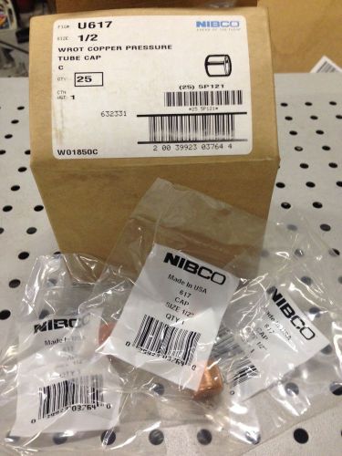 NIBCO Copper Solder Pressure Tube Cap 1/2&#034; New Box of 25