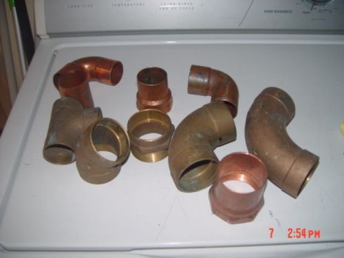 Lot of copper plumbing fittings 2 inch and 1 1/2 inch