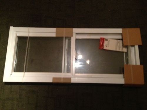New white vinyl double hung window - 18 3/4&#034; x 43 3/4&#034; - screen - dual glazed for sale