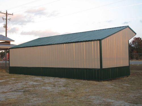 16x36 run in shelter loafing shed with steel truss and  metal roofing pole barn for sale