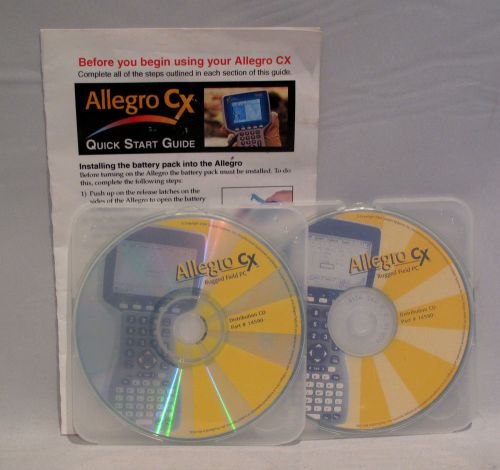2x Juniper Allegro CX Rugged Field PC Data Collector Installation CD with Guide