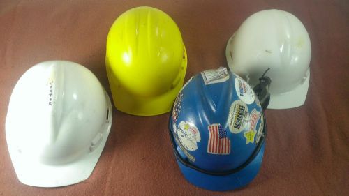 Lot of 4 Construction Worker Hard Hats Size Medium 2 Wilson Protective Headgear