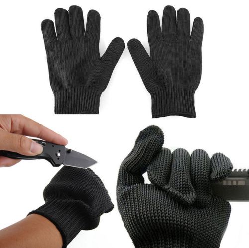 Black stainless steel wire safety works anti-slash cut resistance gloves brand n for sale