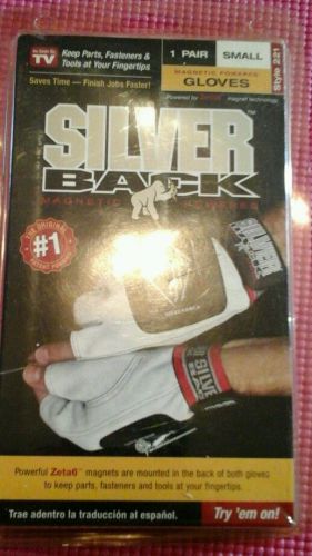 Silver back magnetic  powered  gloves  size small