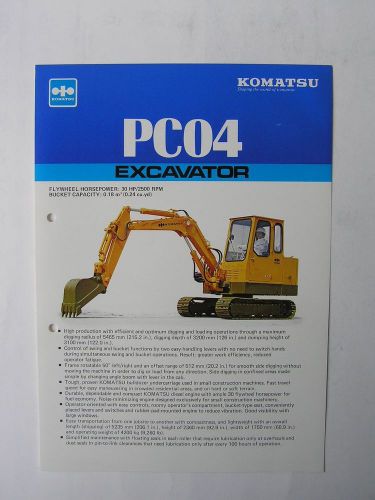 KOMATSU PC04 Excavator Brochure Japan