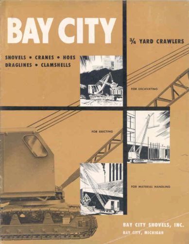 1951 bay city shovel crane hoe clamshell dragline brochure wu5645 for sale