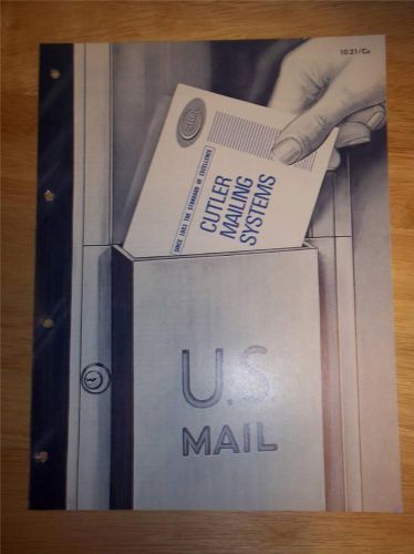 Vtg Cutler Mail Chute Co Catalog~Mailboxes~Distribution Systems