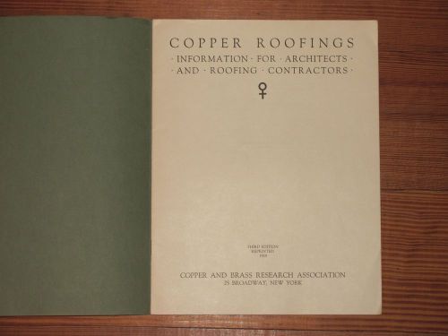 Traditional Installation for  Standing Seem Copper or Metal Roofing Brochure