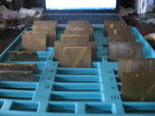 New Hermes Brass #35-352 Roman Block 26 Pieces 2 1/2&#034; letters on 2 3/4&#034; Blanks
