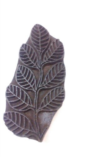 Vintage big size inlay hand carved small leaf design wooden printing block/stamp
