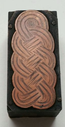 Vintage Printing Block letterpress Rope braid    copper free masonry