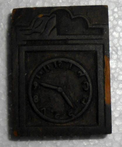 Vintage Ornament Letterpress Wooden Block Good For Study Printing Clock m608