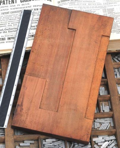 12.48&#034; giant letter: L rare unused wood type letterpress printing block woodtype
