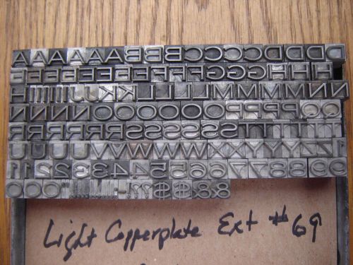 Letterpress Metal Type  &#034;Light Copperplate Extended #69&#034; 24 Point
