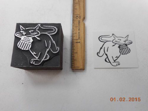 Letterpress Printing Printers Block, Union Pacific UP Railroad Cat Emblem