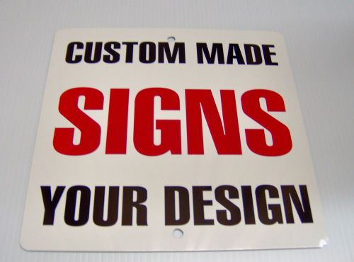 12&#034; x 12&#034; custom square .040 white metal aluminum sign vinyl your design 1color for sale
