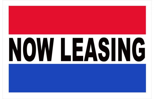 Now Leasing Vinyl Sign Banner /grommets 2&#039;x3&#039; made in USA rwb rv23