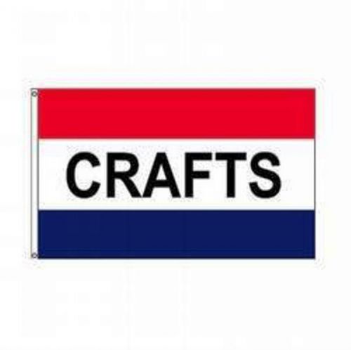 CRAFTS BUSINESS MESSAGE 3X5 FT NYLON FLAG RED WHITE BLUE STRIPE BLACK LETTERS