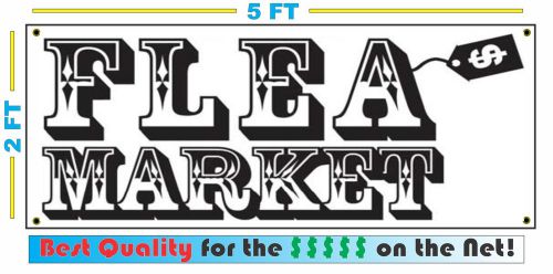 Lot of 2 FLEA MARKET Banner Sign All Weather NEW Larger Size