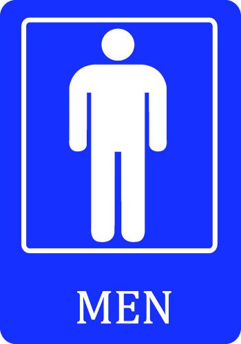 Blue Men Man Restroom Sign Bathroom Wall Post Information Signs Single One s102