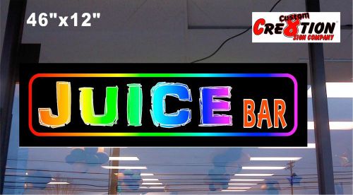 LED Light Box Sign - JUICE BAR -  46&#034;x12&#034; Light up Sign neon/banner altern
