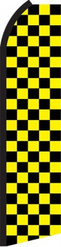 CHECKERED BLACK/YELLOW  X-Large Swooper Flag - RD3