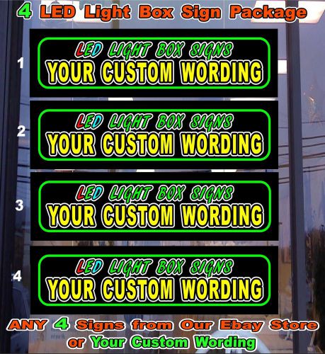 4 led light box sign package - any 4 from our ebay store or your custom wording for sale