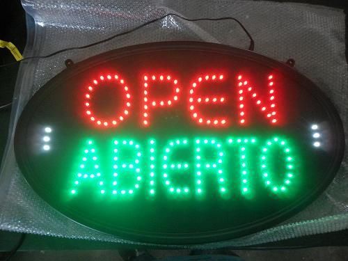 We open abierto oval shape led sign for sale