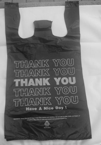 T-shirt plastic bags black thank you for sale