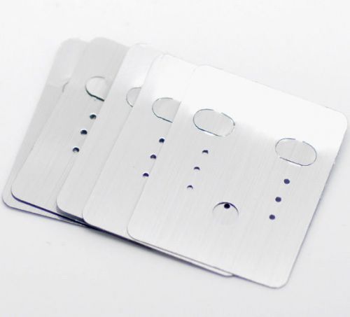 100 silver tone ear hooks earring display cards 4.8x3.8cm for sale