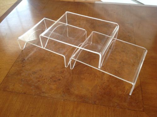 10x clear acrylic riser stand counter jewelry wine display 4.25&#034; x 3.25&#034; x 1.25&#034; for sale