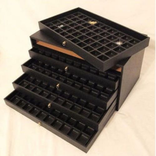 5 Drawer Multipurpose Bead And Gem Storage Case 250 Compartments Black Inserts