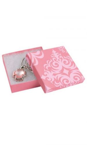 50 pcs Big Square Bracelet Necklace Jewelry Compact Gift Box Boxes Pink Damask