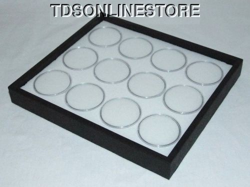 Gem tray stackable 12 jars white foam,black tray for sale