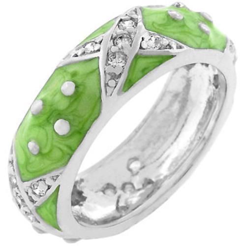 Light Green Boogie Down Enamel Ring (Size: 05) Icon Bijoux