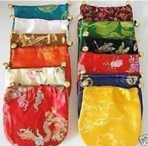 WHOLESALE 20Pcs China Silk Jewelry Pouches 10x10CM