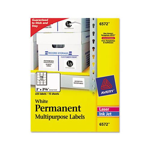 Avery Consumer Products Permanent Id Laser Labels, 225/Pack