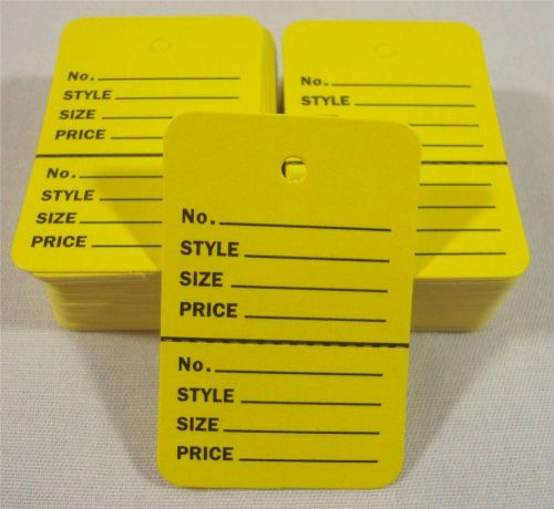 500 Yellow Unstrung Coupon Garment Merchandise Price Tags Small