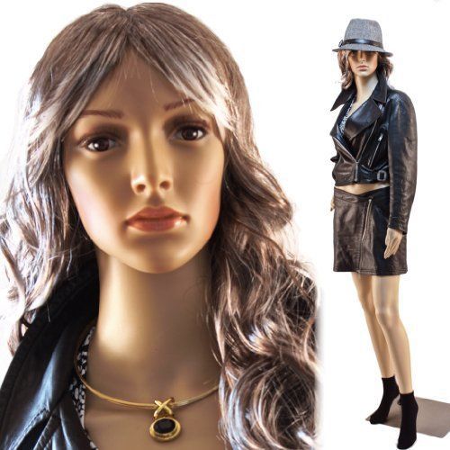 Realistic Standing Female Adult Mannequin + Base + 2 Free Wigs (F-09+2)