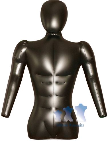 Inflatable Mannequin, Male Torso w/ Head &amp; Arms Black