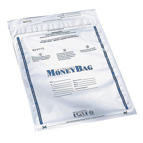 Pm securit plastic disposable deposit money bag - 12&#034; x 9&#034; x 12&#034;  - 100/pack for sale