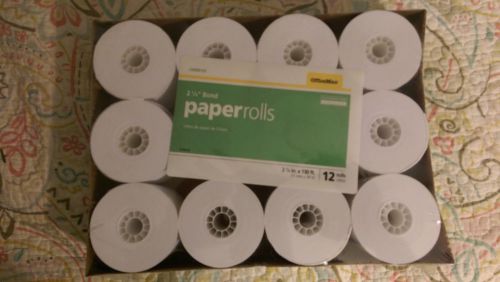 Twelve 2 1/4 inch paper rolls for calculator