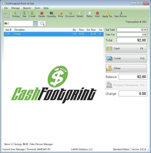 Standard Retail Point-of-Sale(POS) Software, Unlimited Items, Loyalty Rewards...