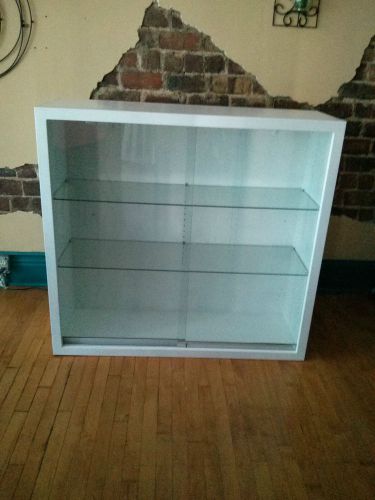 Custom Amish Made Display Cabinets With  1/4  inch Plate Glass Shelves and Pl