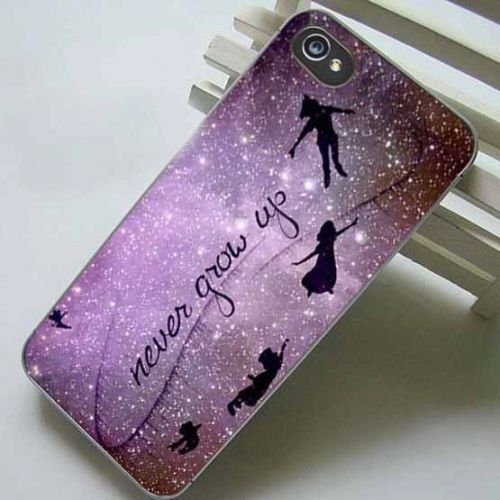 Samsung Galaxy and Iphone Case - Peter Pan Never Grow Up Quote Nebula