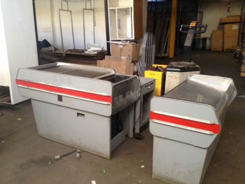 Motorized checkout counter almor set up used store fixtures grocery equipment for sale