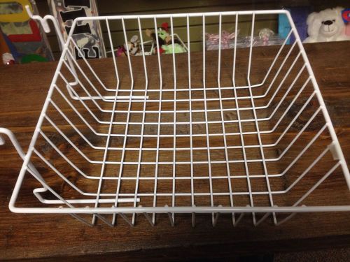 Slatwall wire basket shallow - 12&#039;&#039; l x 12&#034; d x 4&#034; h - white - 4 pieces for sale