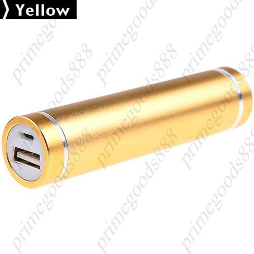 2600 Metal Mobile Power Bank External Power Charger USB Multi Adapter Yellow
