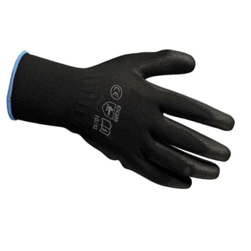 15 pairs of bargain black premium new pu coated work builders mechanic gloves for sale