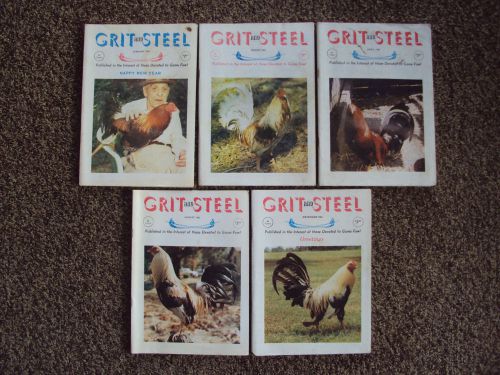 Lot of 5 diff. Gamefowl - GRIT AND STEEL - 1983 - Book / Magazine game chicken